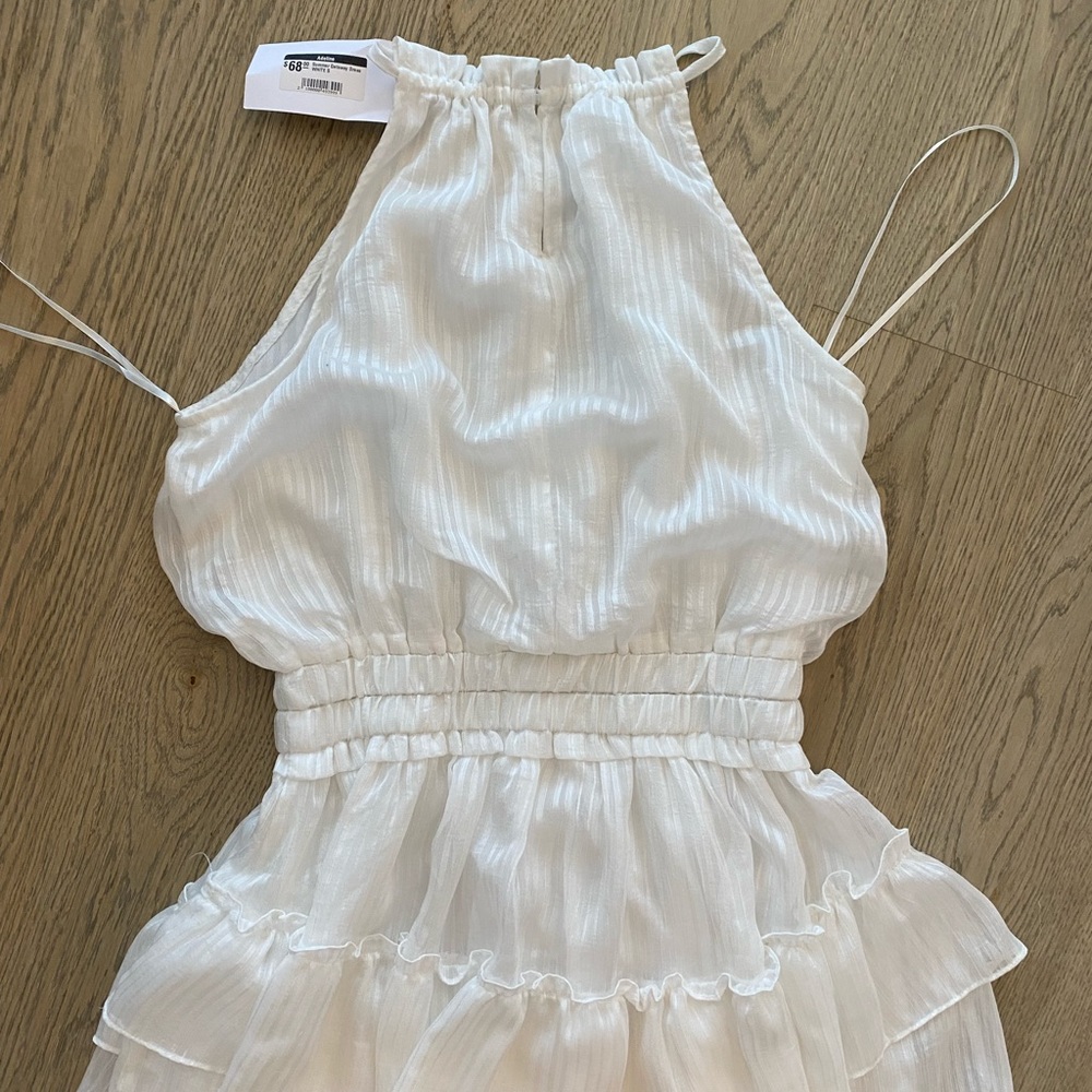 🤍White High Neck Dress🤍